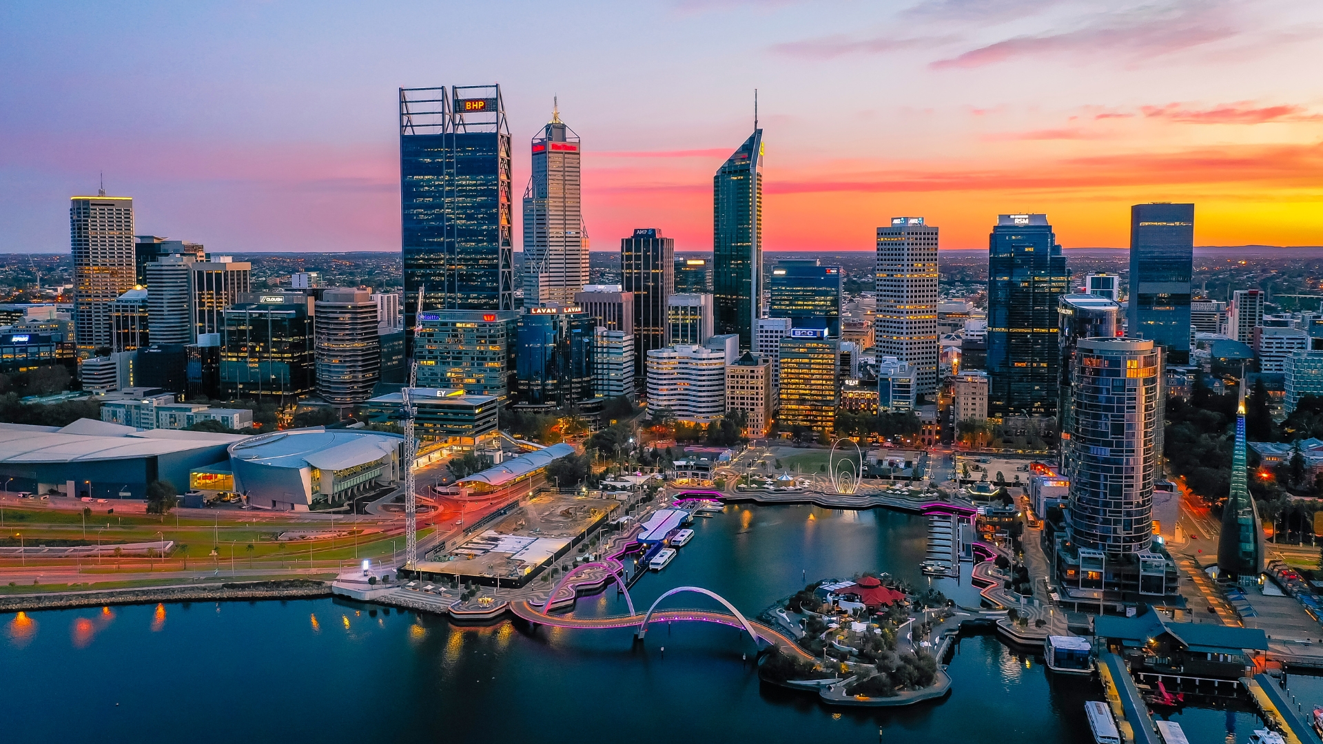 Perth city skyline at sunset – Western Australia Skilled Migration Subclass 491 and 494