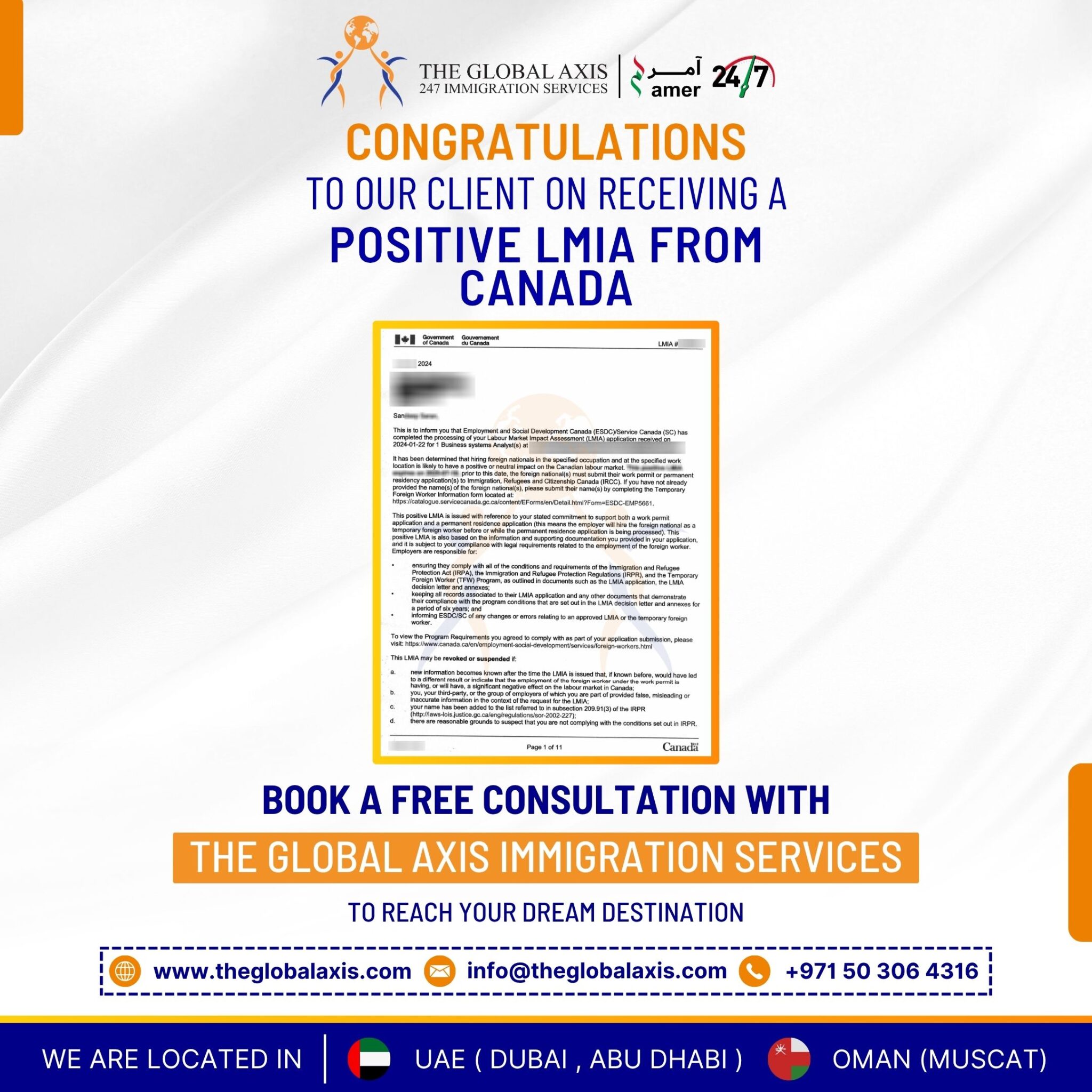 Home 66 Client success story – Canada Positive LMIA approved by The Global Axis Immigration Consultants Dubai