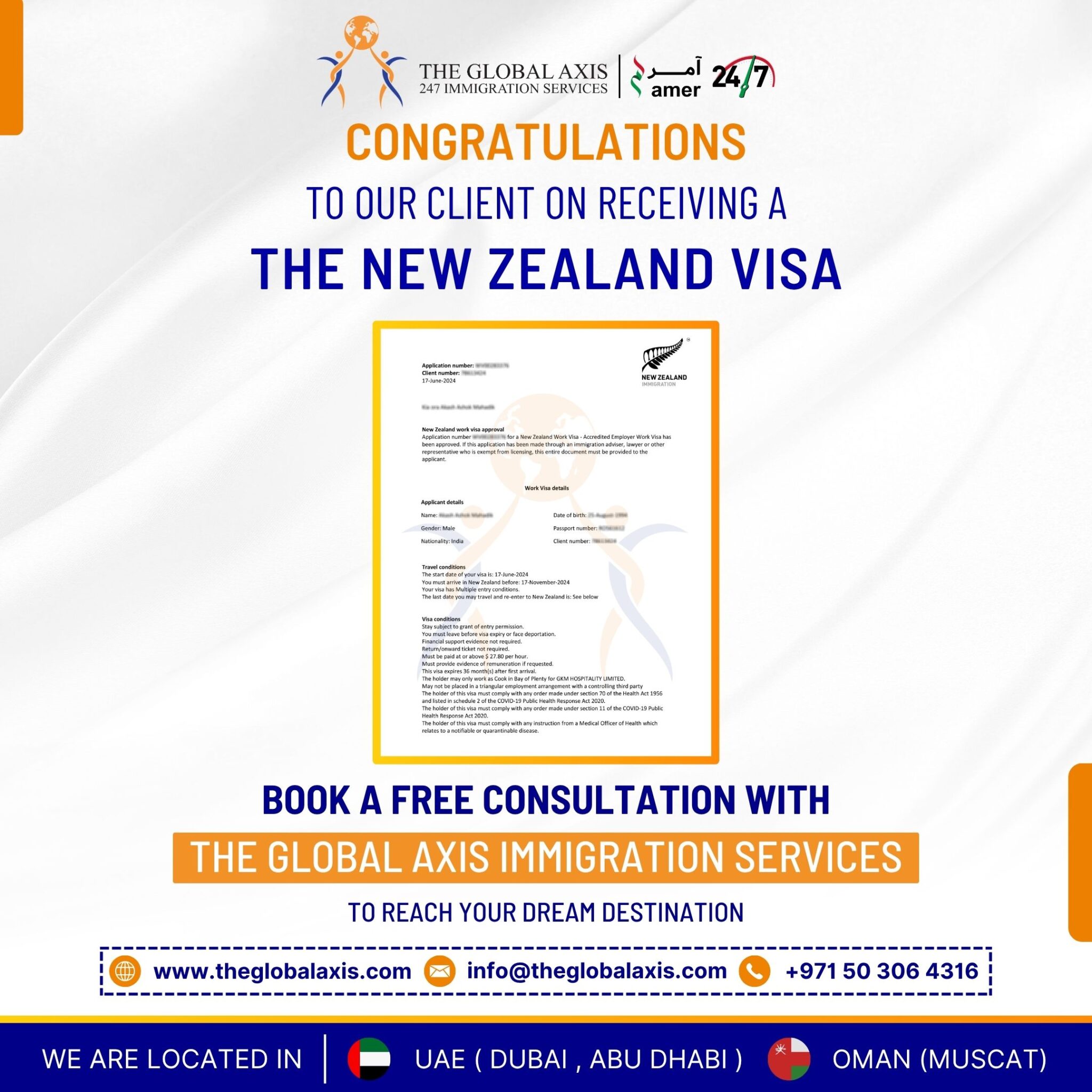 Home 67 Client success story – New Zealand Visa approved by The Global Axis Immigration Consultants Dubai