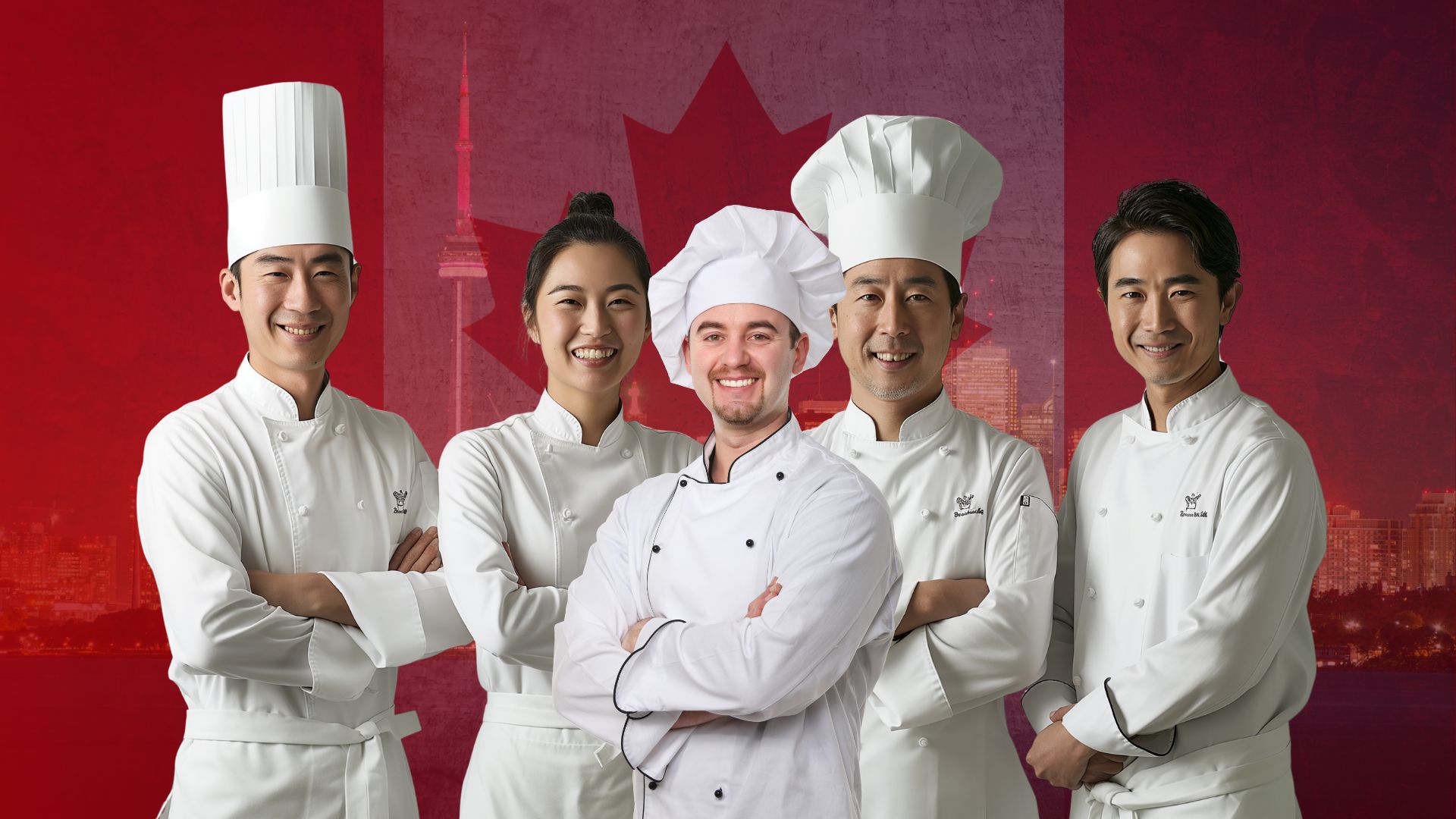 Group of chefs with blurred faces